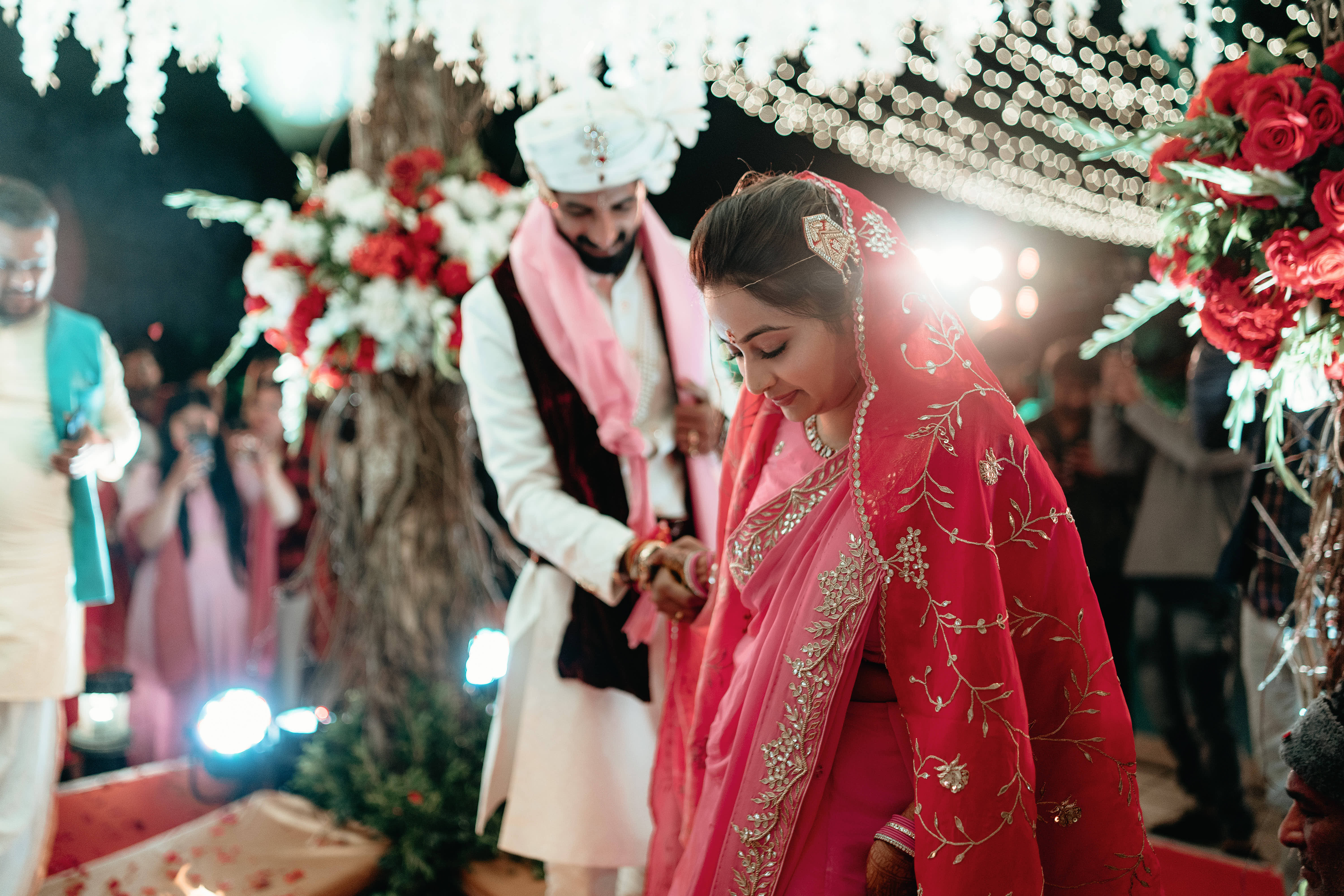Candid wedding ceremony moment