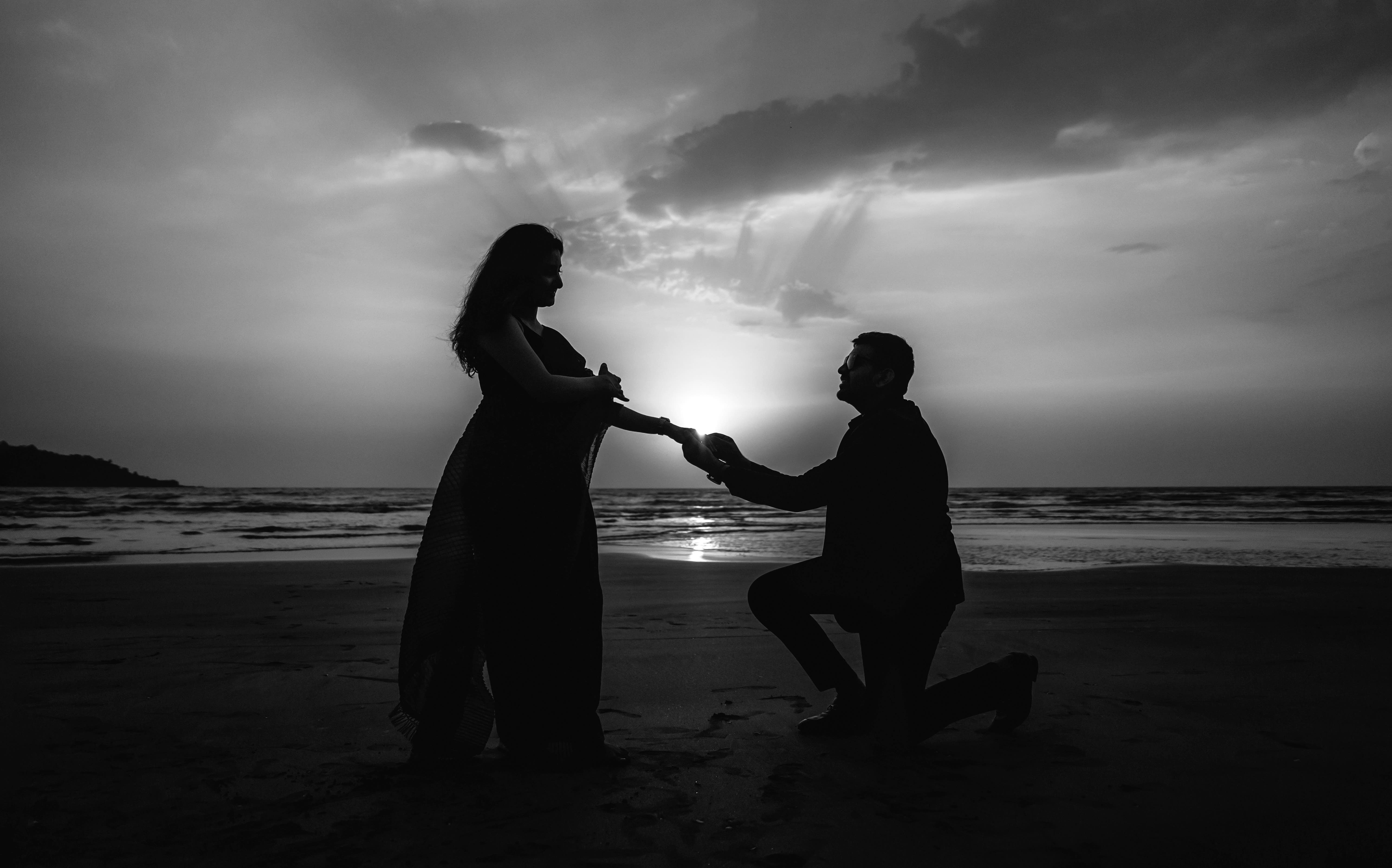 Couple laughing during photo shoot